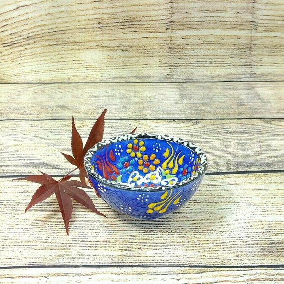 Ceramic Round Bowl Handmade Tapas Pottery Pinch Small Dip Dish Serveware Décor - Picture 1 of 10